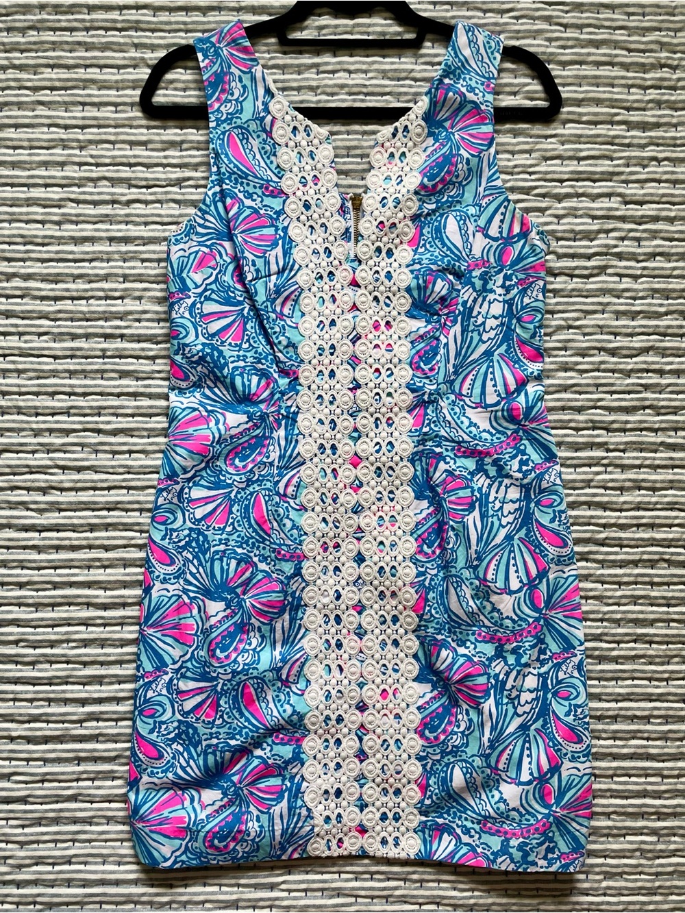 Lilly Pulitzer for Target Sleeveless Floral Print Shift Dress with Eyelet Trim
